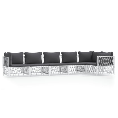 6-Delige Loungeset Met Kussens Staal 1