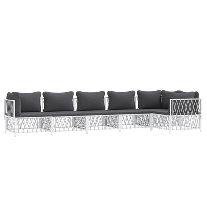 6-Delige Loungeset Met Kussens Staal 1