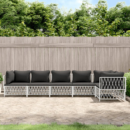 6-Delige Loungeset Met Kussens Staal 1