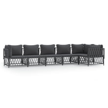 6-Delige Loungeset Met Kussens Staal Kleurig 1
