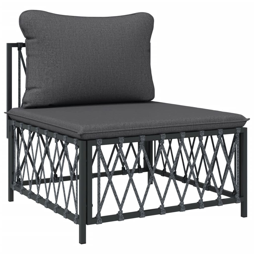 6-Delige Loungeset Met Kussens Staal Kleurig 1