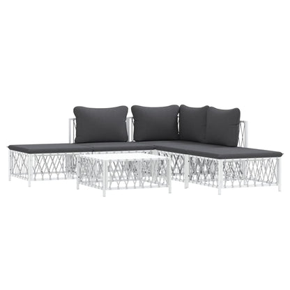 6-Delige Loungeset Met Kussens Staal 1