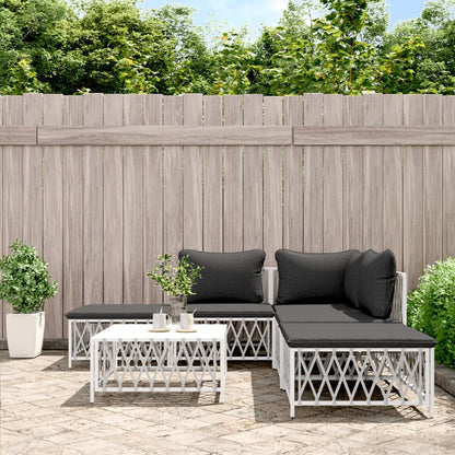 6-Delige Loungeset Met Kussens Staal 1