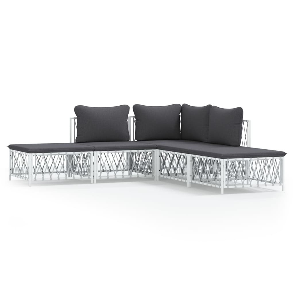 5-Delige Loungeset Met Kussens Staal 1