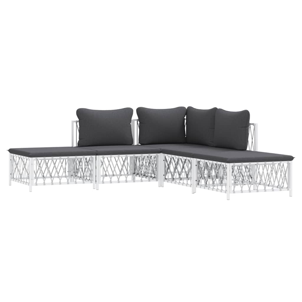 5-Delige Loungeset Met Kussens Staal 1