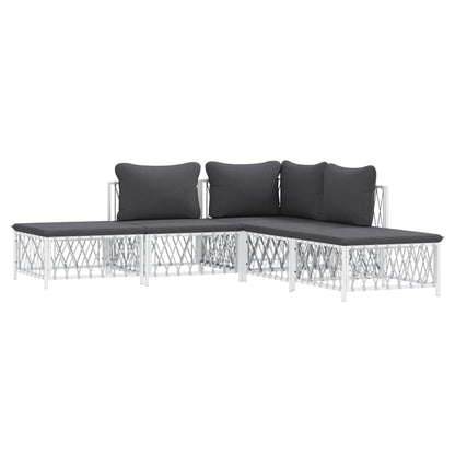 5-Delige Loungeset Met Kussens Staal 1