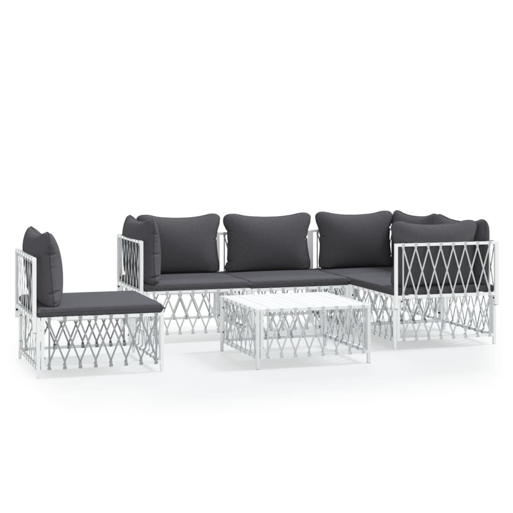 6-Delige Loungeset Met Kussens Staal 1