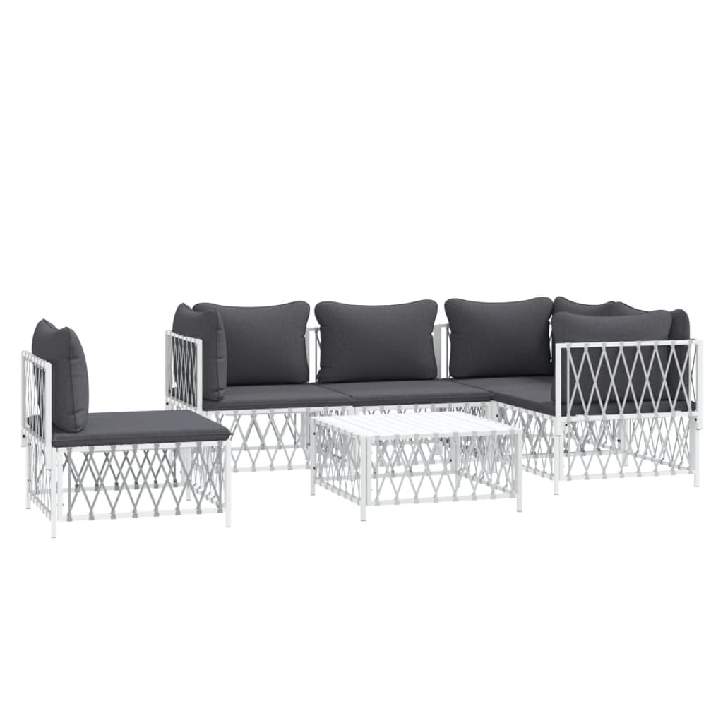6-Delige Loungeset Met Kussens Staal 1