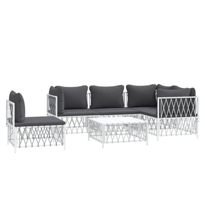 6-Delige Loungeset Met Kussens Staal 1