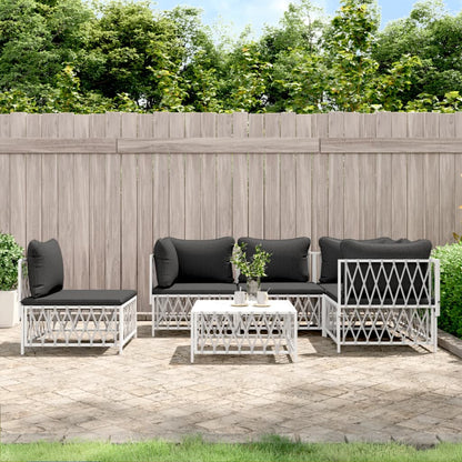 6-Delige Loungeset Met Kussens Staal 1