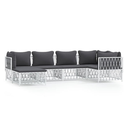 6-Delige Loungeset Met Kussens Staal 1