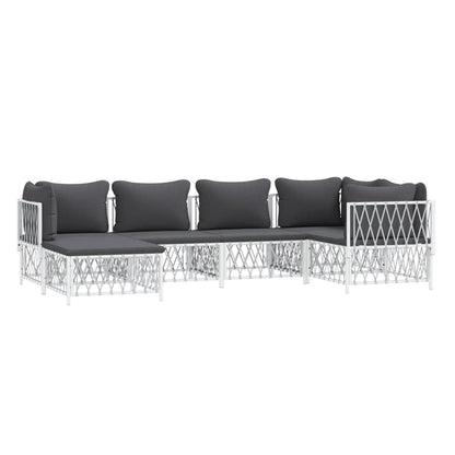 6-Delige Loungeset Met Kussens Staal 1