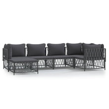 6-Delige Loungeset Met Kussens Staal Kleurig 1