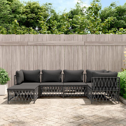 6-Delige Loungeset Met Kussens Staal Kleurig 1