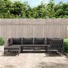 6-Delige Loungeset Met Kussens Staal Kleurig 1