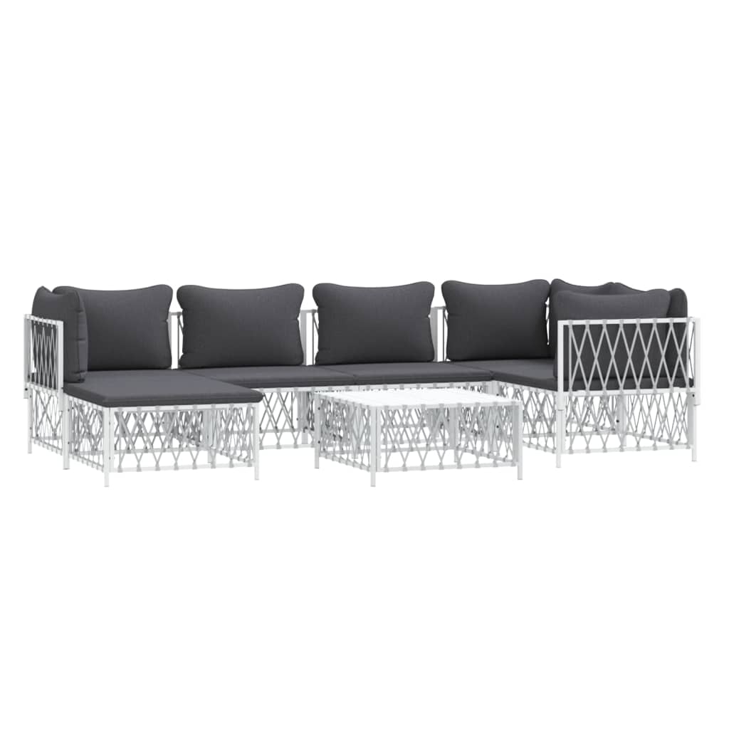 7-Delige Loungeset Met Kussens Staal 1