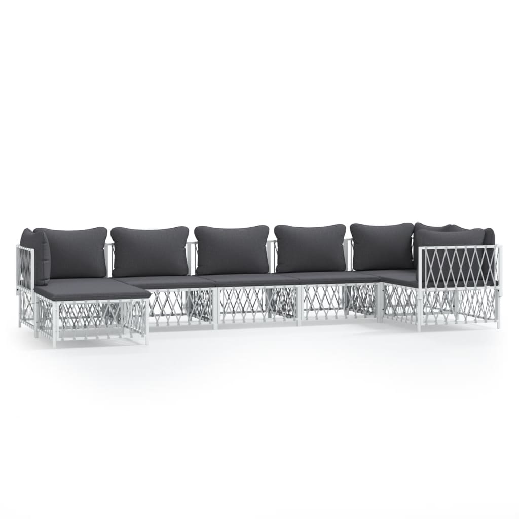 7-Delige Loungeset Met Kussens Staal 1