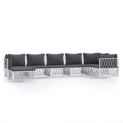 7-Delige Loungeset Met Kussens Staal 1