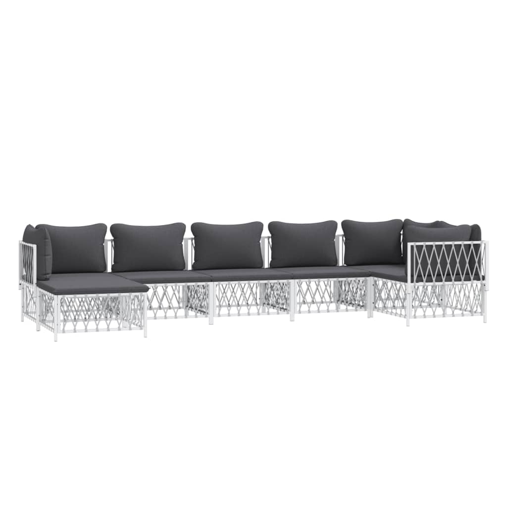 7-Delige Loungeset Met Kussens Staal 1