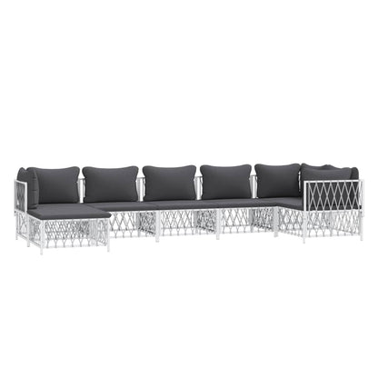 7-Delige Loungeset Met Kussens Staal 1
