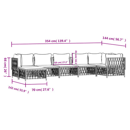 7-Delige Loungeset Met Kussens Staal 1