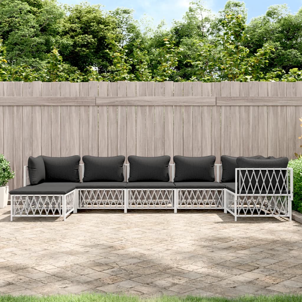 7-Delige Loungeset Met Kussens Staal 1