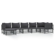 7-Delige Loungeset Met Kussens Staal Kleurig 1