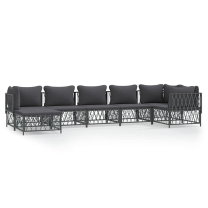 7-Delige Loungeset Met Kussens Staal Kleurig 1