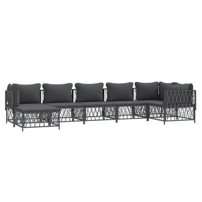 7-Delige Loungeset Met Kussens Staal Kleurig 1