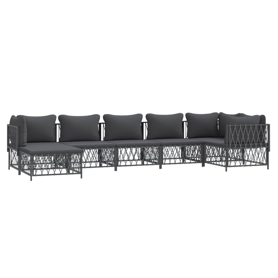 7-Delige Loungeset Met Kussens Staal Kleurig 1