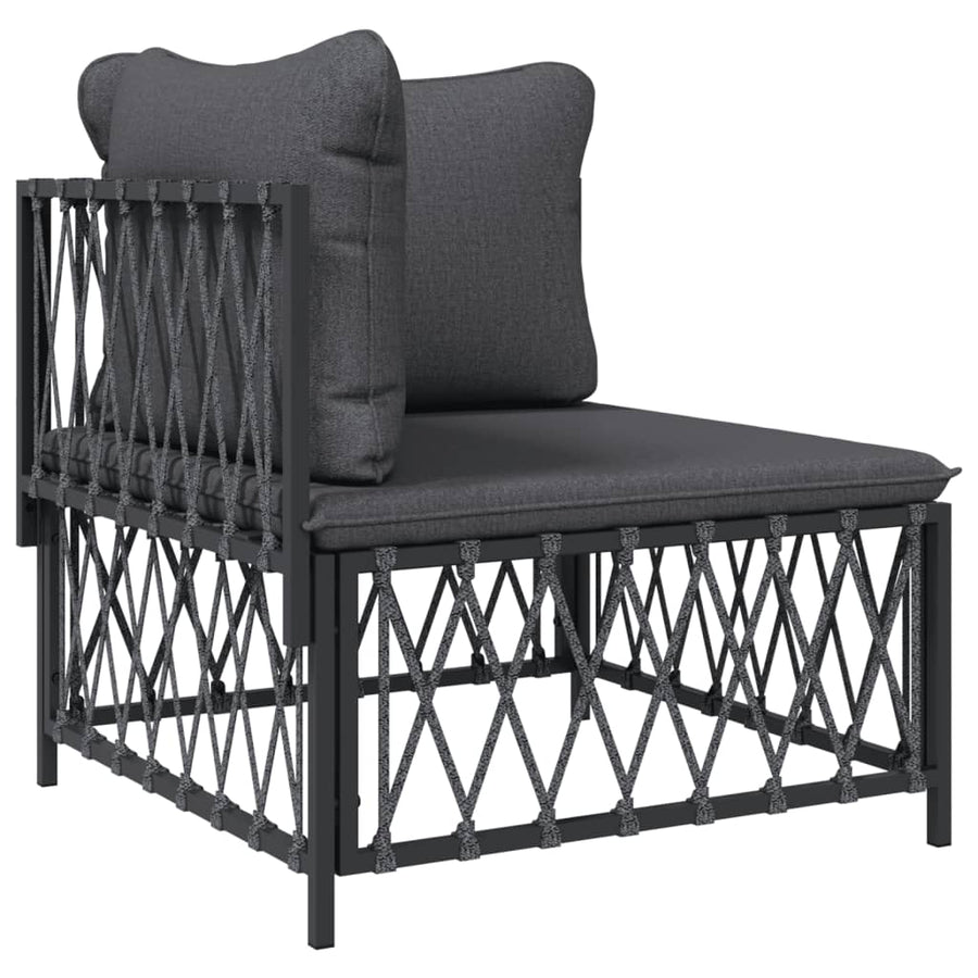 7-Delige Loungeset Met Kussens Staal Kleurig 1