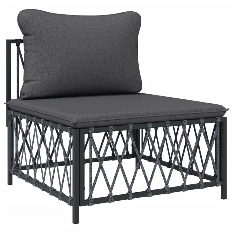 7-Delige Loungeset Met Kussens Staal Kleurig 1