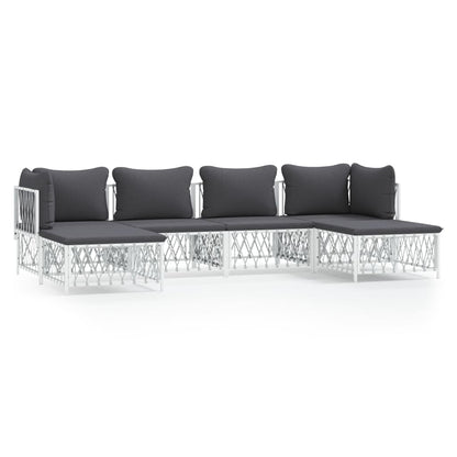 6-Delige Loungeset Met Kussens Staal 1