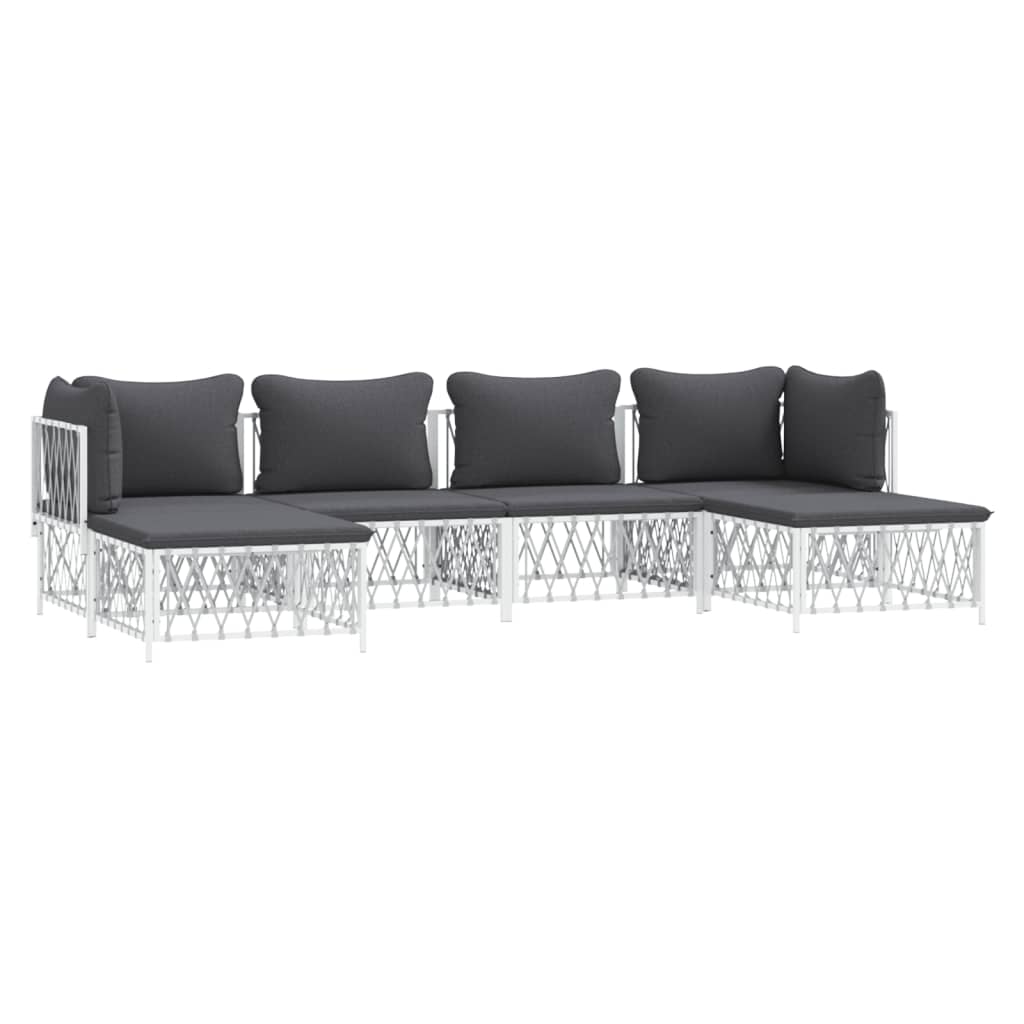 6-Delige Loungeset Met Kussens Staal 1