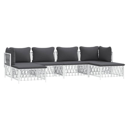 6-Delige Loungeset Met Kussens Staal 1