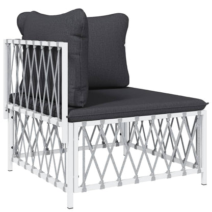 6-Delige Loungeset Met Kussens Staal 1