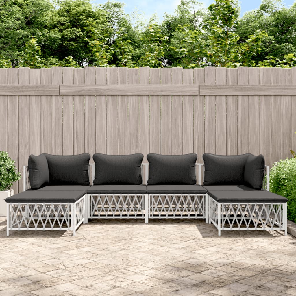 6-Delige Loungeset Met Kussens Staal 1