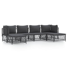 6-Delige Loungeset Met Kussens Staal Kleurig 1
