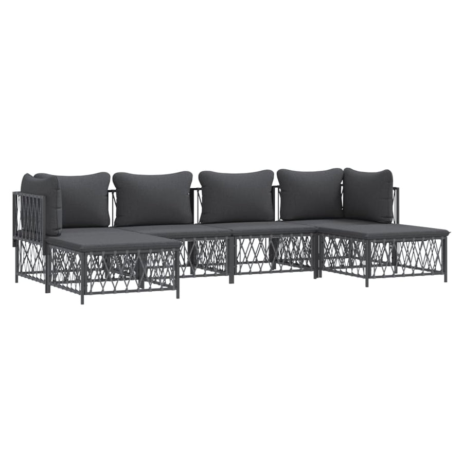 6-Delige Loungeset Met Kussens Staal Kleurig 1