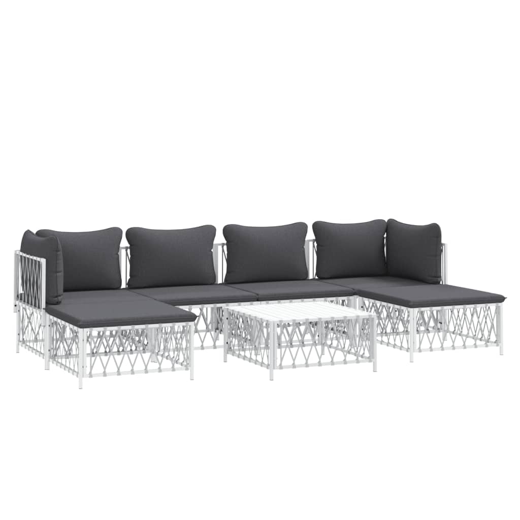 7-Delige Loungeset Met Kussens Staal 1