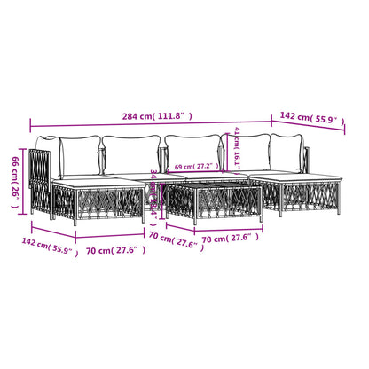 7-Delige Loungeset Met Kussens Staal 1