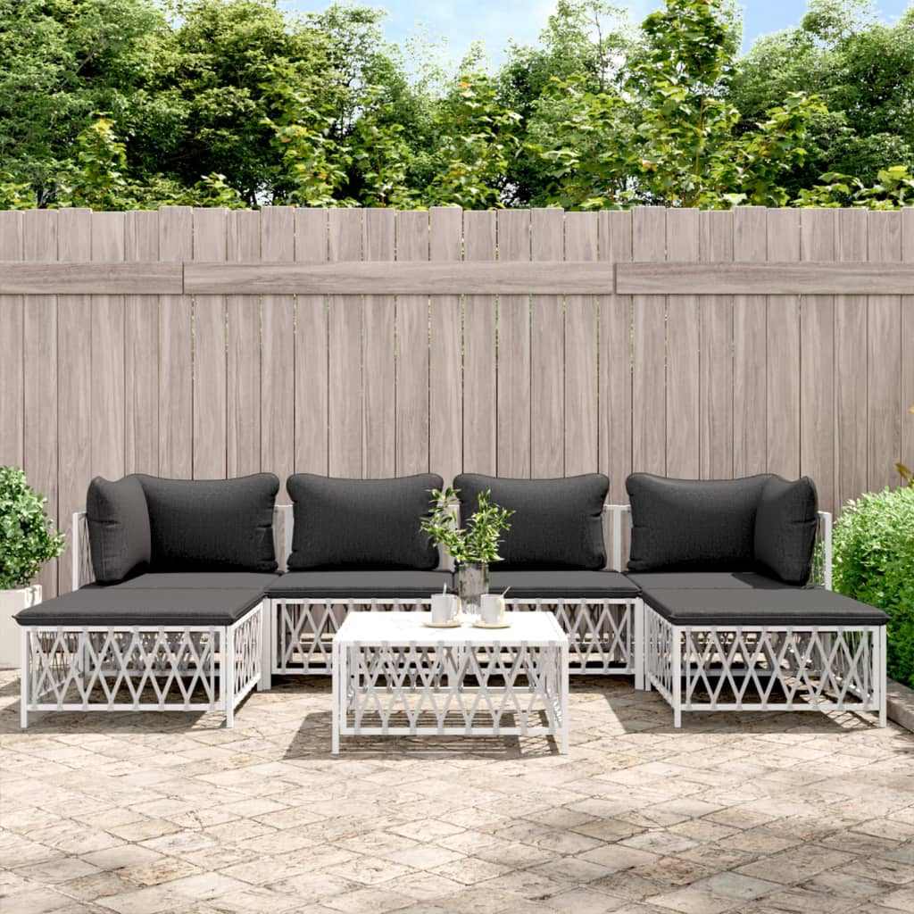 7-Delige Loungeset Met Kussens Staal 1