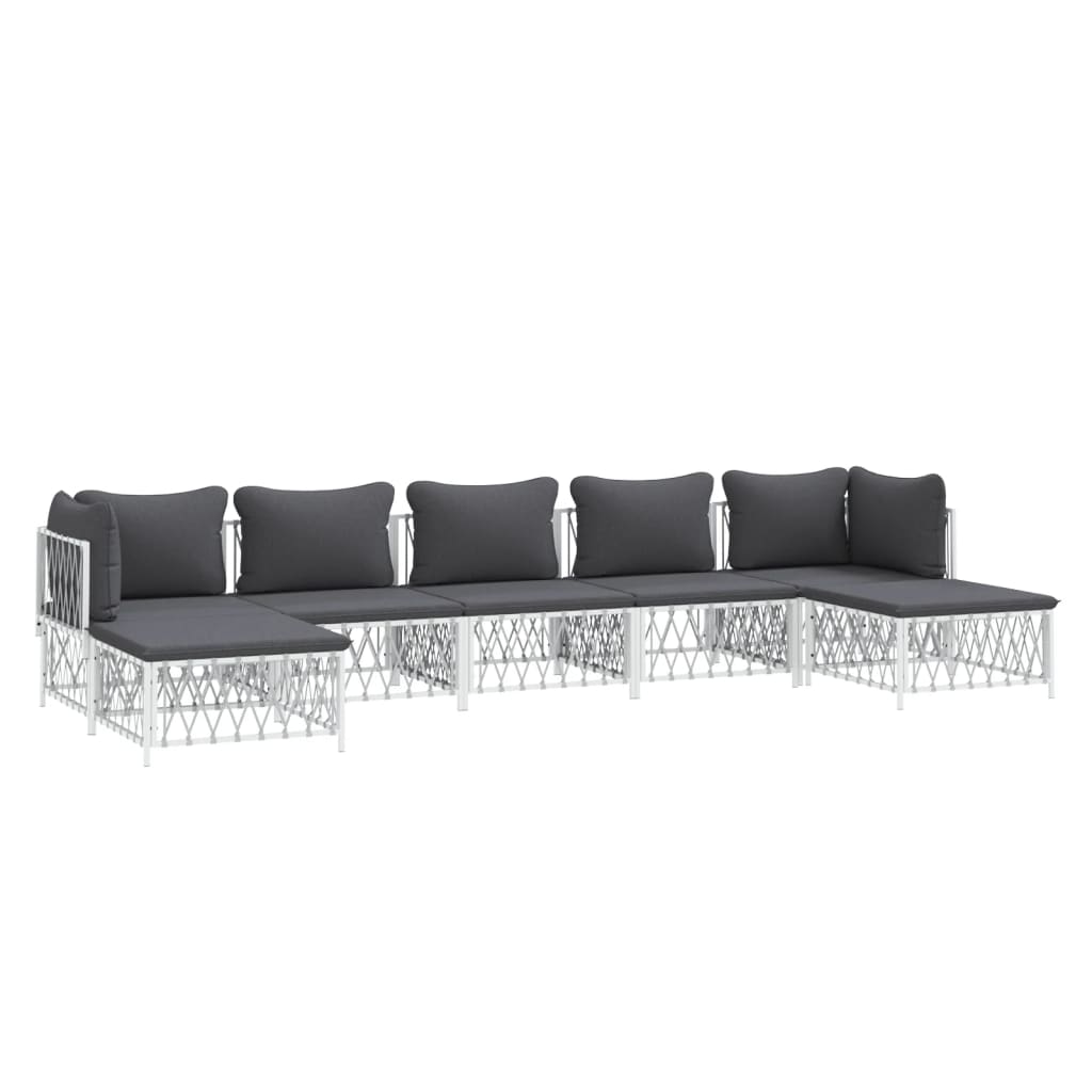 7-Delige Loungeset Met Kussens Staal 1