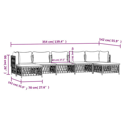 7-Delige Loungeset Met Kussens Staal 1