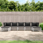 7-Piece Lounge Set with Cushions Steel 1