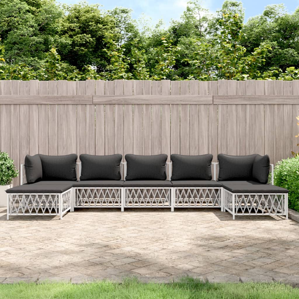 7-Delige Loungeset Met Kussens Staal 1