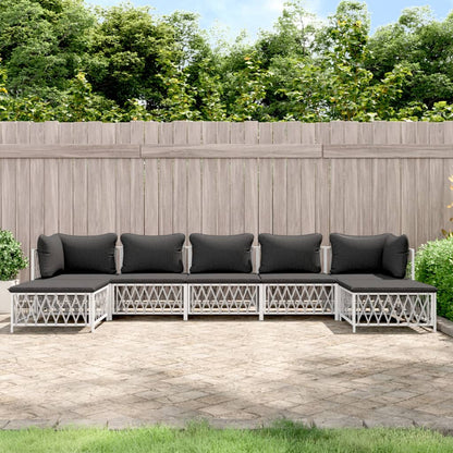 7-Delige Loungeset Met Kussens Staal 1