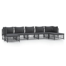 7-Delige Loungeset Met Kussens Staal Kleurig 1