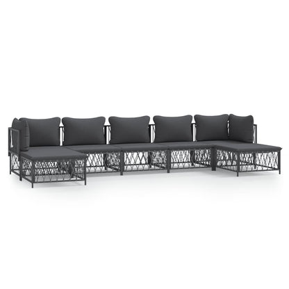 7-Delige Loungeset Met Kussens Staal Kleurig 1