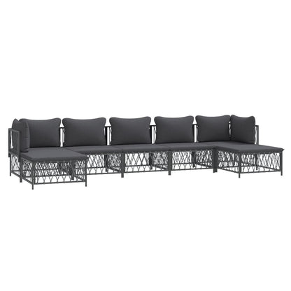 7-Delige Loungeset Met Kussens Staal Kleurig 1